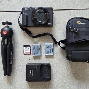 Canon PowerShot G7 X Mark III - 2 Batteries SD Card Tripod Stock Pouch-